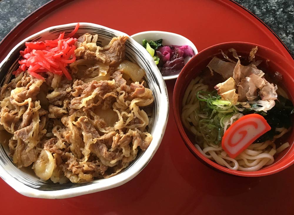 牛丼と小さな麺セット